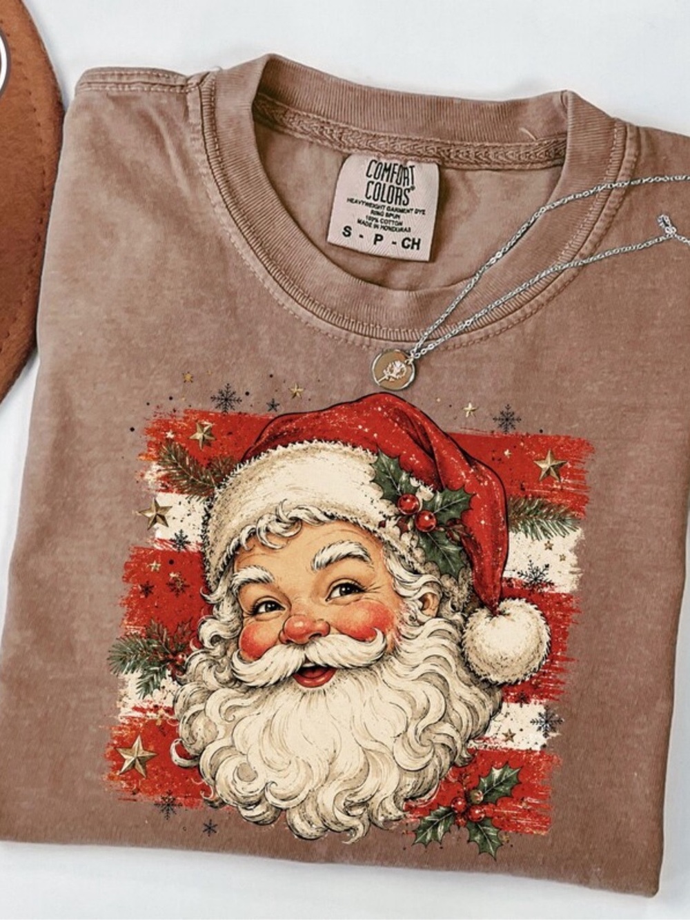 Comfort Colors Espresso Santa Graphic Tee